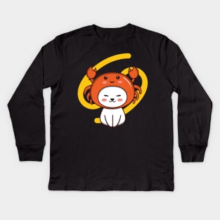 Cancer Zodiac Cat Kids Long Sleeve T-Shirt